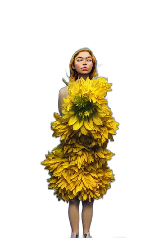 dress, flower, creature, face, photorealistic, concept art, pixel art, oil painting transparent PNG cut-out