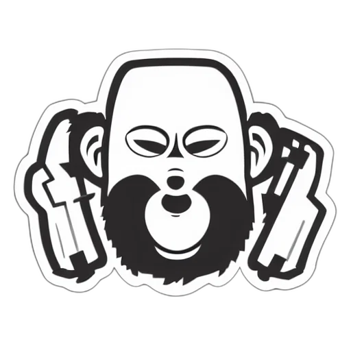 mask, face, concept art, cartoon, logo, illustrated, ape, video transparent PNG cut-out