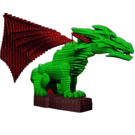 dragon, 3d render, pixel art, concept art transparent PNG cut-out