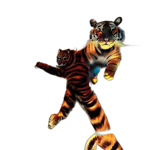 animal, staff, creature, concept art, 3d render, fantasy art, pixel art, tiger transparent PNG cut-out