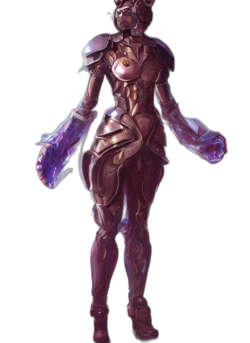robot, staff, weapon, mask, concept art, fantasy art, cyberpunk, pixel art transparent PNG cut-out