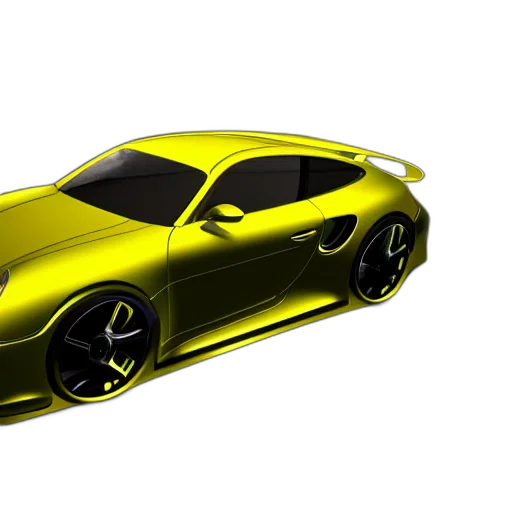 car, 3d render, concept art, photorealistic, cartoon, neon, showroom, full transparent PNG cut-out