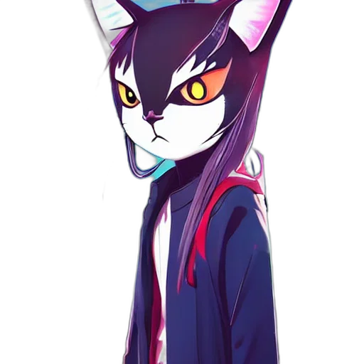 jacket, mask, staff, creature transparent PNG cut-out