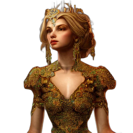 crown, dress, jewelry, fantasy art transparent PNG cut-out