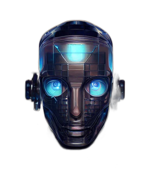 robot, mask, face, cyberpunk transparent PNG cut-out