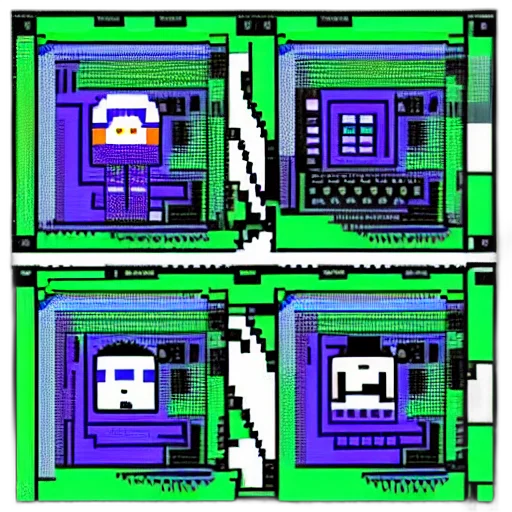 robot, pixel art, vaporwave, cyberpunk transparent PNG cut-out