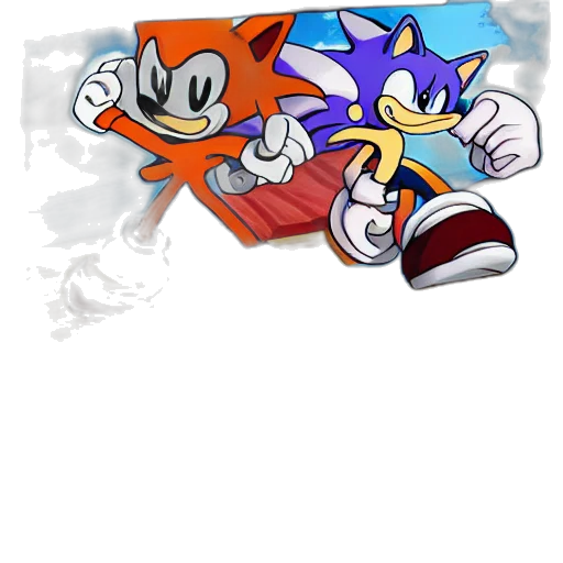 concept art, pixel art, comic book art, 3d render, blue, sonic, mars, trending transparent PNG cut-out