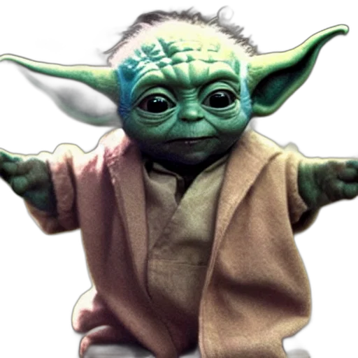 staff, face, mask, 3d render, photorealistic, concept art, baby, yoda transparent PNG cut-out