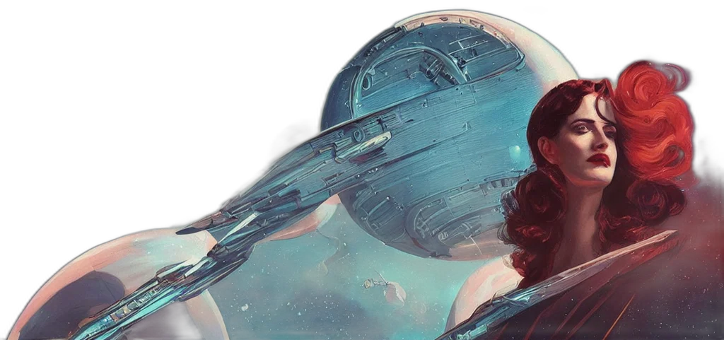 concept art, outer space, underwater, eva transparent PNG cut-out