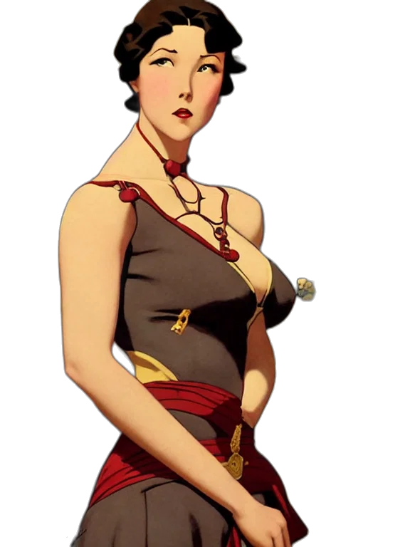 dress, staff, jewelry, concept art, pixel art, comic book art, cartoon, red transparent PNG cut-out