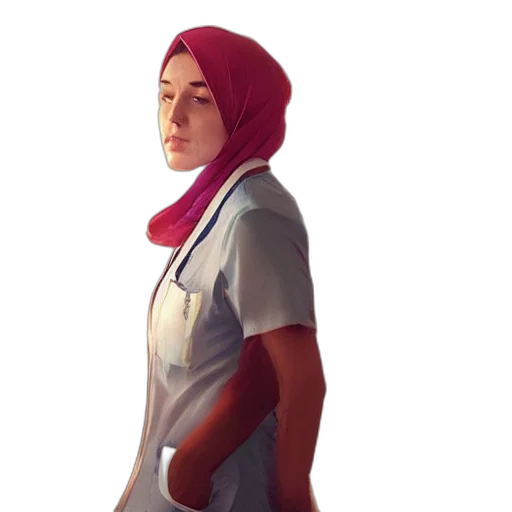 staff, face, dress, concept art, pixel art, photorealistic, comic book art, red transparent PNG cut-out