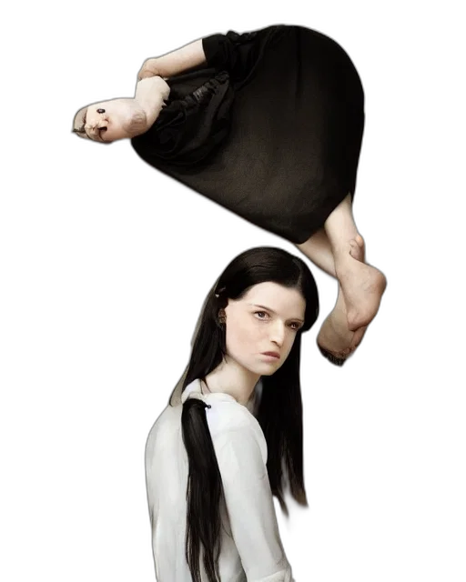 dress, hair, umbrella, creature transparent PNG cut-out