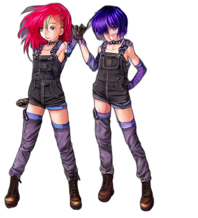 concept art, pixel art, cyberpunk, anime, dark, full, body, pose transparent PNG cut-out