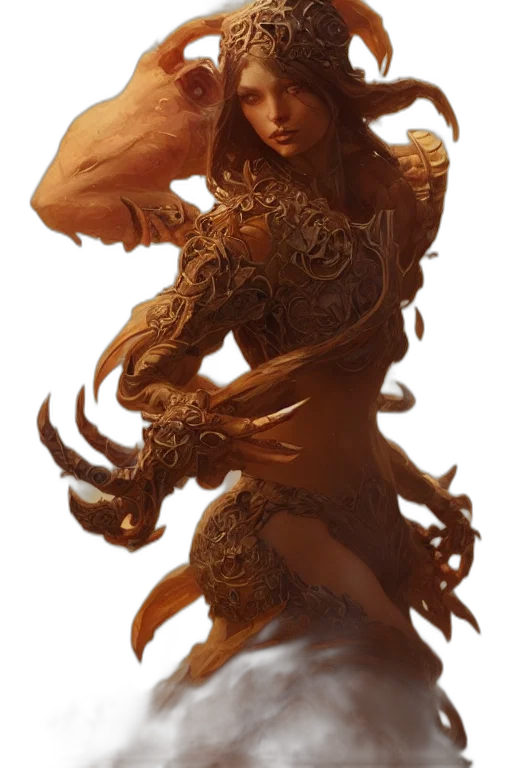 dragon, creature, staff, dress transparent PNG cut-out