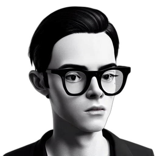 face, cartoon, photorealistic, 3d render transparent PNG cut-out