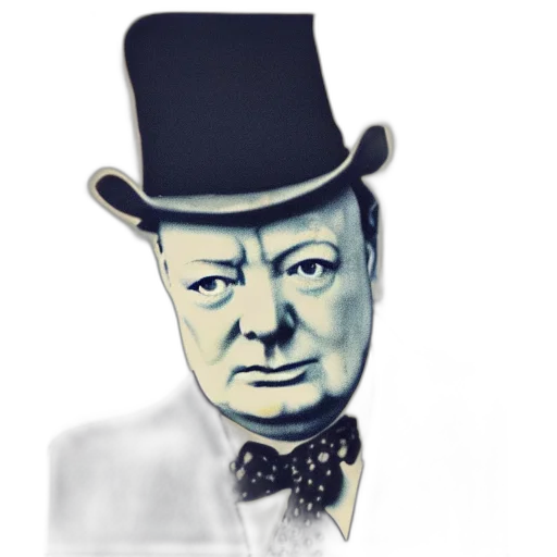 hat, staff, face, cartoon, photorealistic, concept art, winston, churchill transparent PNG cut-out