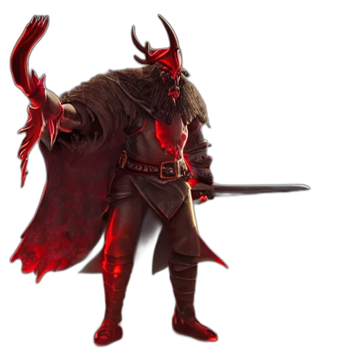 staff, weapon, concept art, fantasy art, 3d render, pixel art, red, dark transparent PNG cut-out