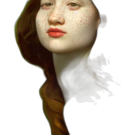 face, mask, crown, hair, photorealistic, fantasy art, concept art, oil painting transparent PNG cut-out