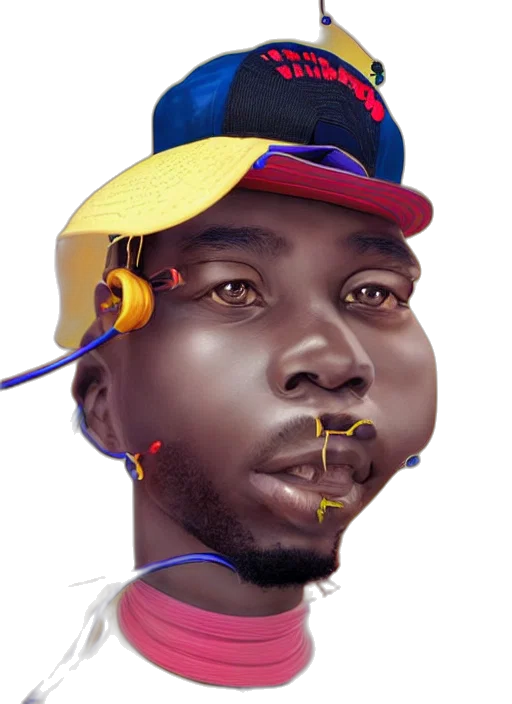 face, mask, jewelry, crown, photorealistic, concept art, 3d render, cartoon transparent PNG cut-out