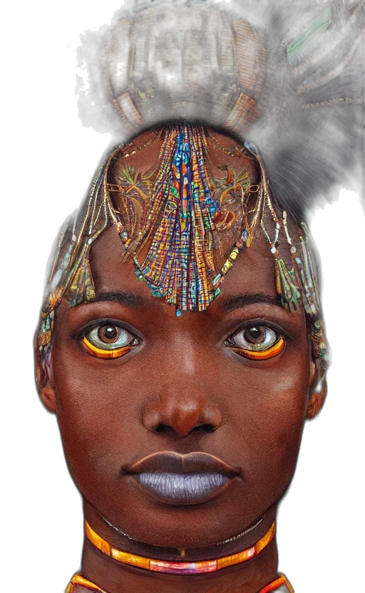 face, crown, mask, jewelry, photorealistic, concept art, fantasy art, watercolor transparent PNG cut-out
