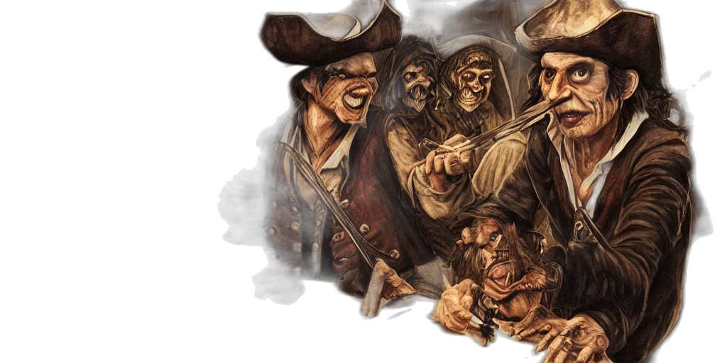 concept art, photorealistic, comic book art, pirate transparent PNG cut-out