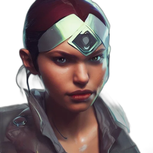 face, concept art, cyberpunk, photorealistic transparent PNG cut-out