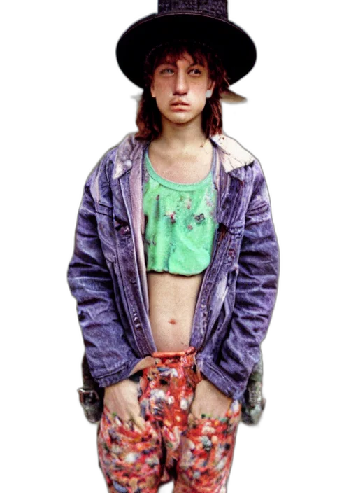 jacket, hat, face, dress, photorealistic, concept art, cyberpunk, detailed transparent PNG cut-out