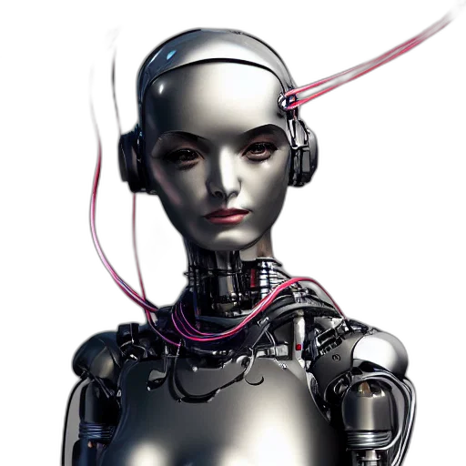 robot, cyberpunk, concept art, 3d render transparent PNG cut-out