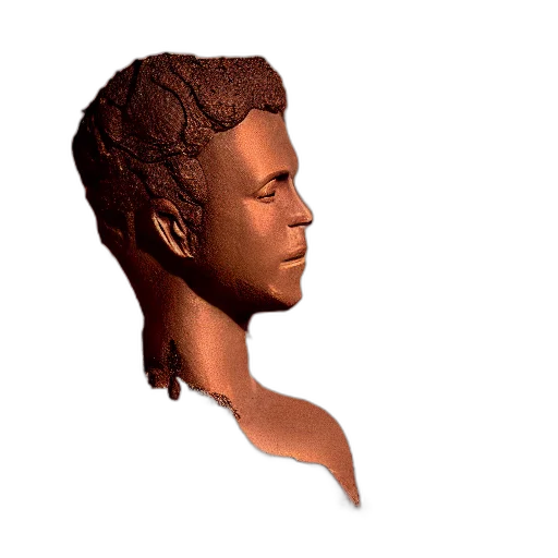 face, mask, crown, hair, 3d render, photorealistic, concept art, fantasy art transparent PNG cut-out