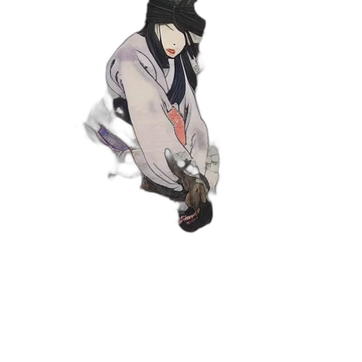 weapon, staff, mask, jacket, anime, 3d render, concept art, pixel art transparent PNG cut-out