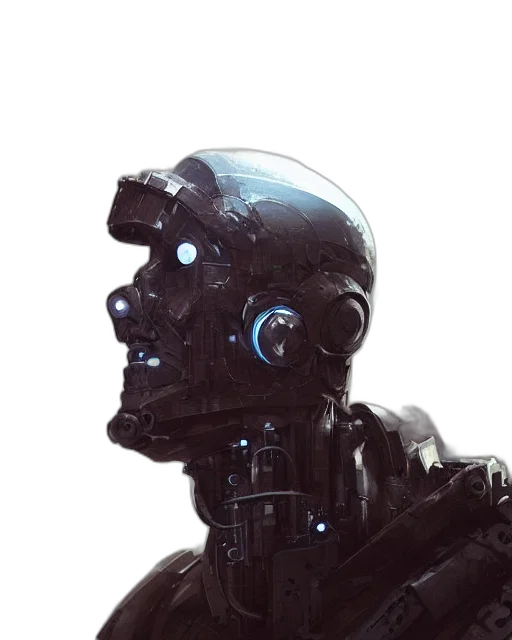 robot, face, mask, creature transparent PNG cut-out