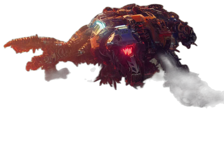 robot, dragon, creature, weapon, concept art, 3d render, cyberpunk, fantasy art transparent PNG cut-out