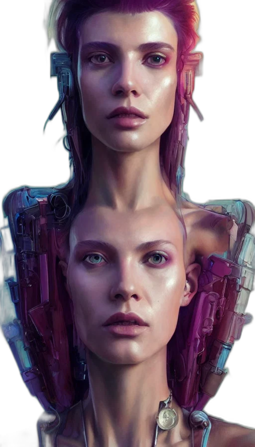 robot, face, mask, cyberpunk transparent PNG cut-out