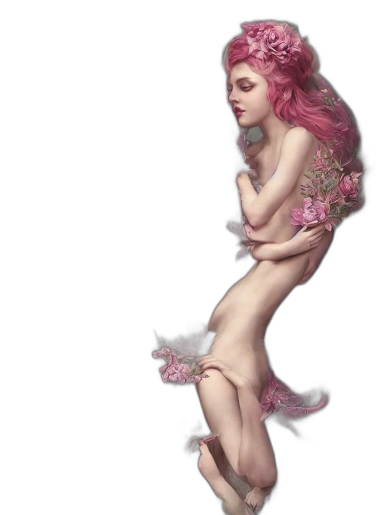 dress, creature, concept art, fantasy art, photorealistic, watercolor, underwater, pastel transparent PNG cut-out