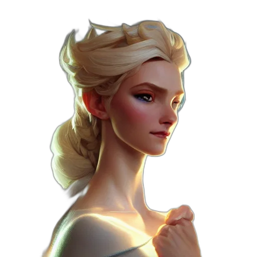 crown, face, staff, dress, fantasy art, concept art, 3d render, pixel art transparent PNG cut-out