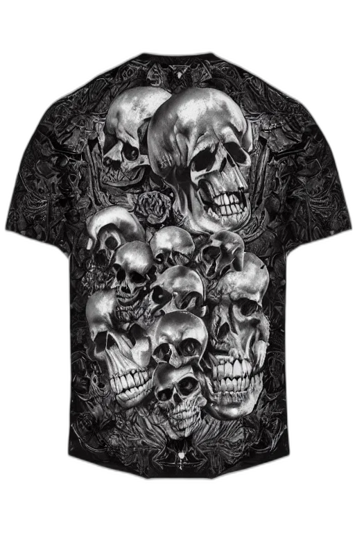 shirt, various, skulls, carved transparent PNG cut-out
