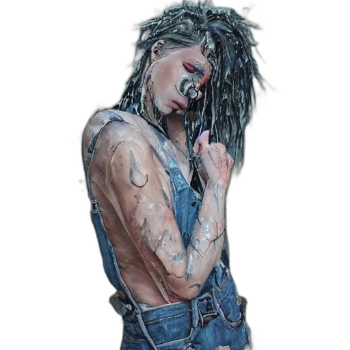 jacket, hair, dress, face, photorealistic, cyberpunk, watercolor, oil painting transparent PNG cut-out