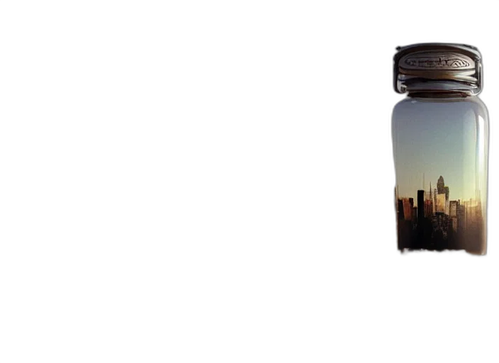 bottle, building, robot, shoes transparent PNG cut-out