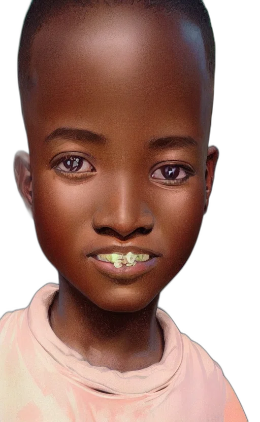 face, robot, creature, hair, photorealistic, 3d render, concept art, oil painting transparent PNG cut-out