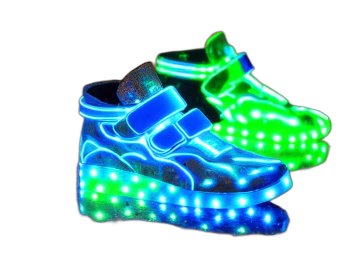 shoes, 3d render, cyberpunk, vaporwave transparent PNG cut-out