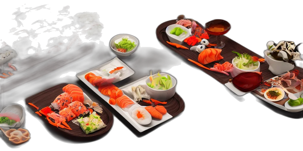 food, 3d render, photorealistic, airplane, made, sushi, artstation, trending transparent PNG cut-out