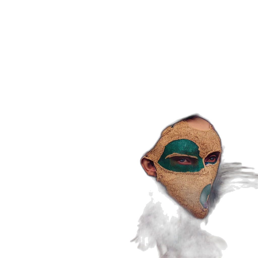 mask, creature, animal, face, concept art, 3d render, photorealistic, watercolor transparent PNG cut-out