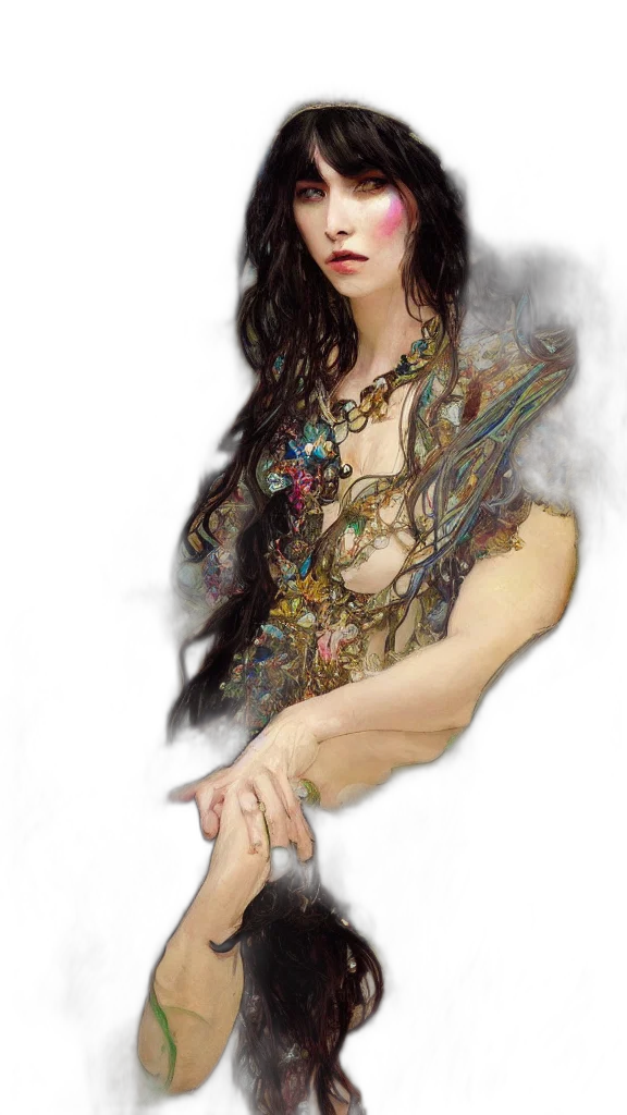 dress, jewelry, dragon, fantasy art transparent PNG cut-out
