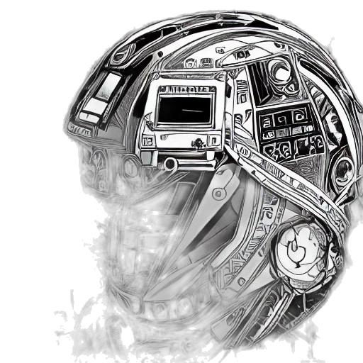 jewelry, robot, crown, mask, cyberpunk, photorealistic, pencil sketch, concept art transparent PNG cut-out