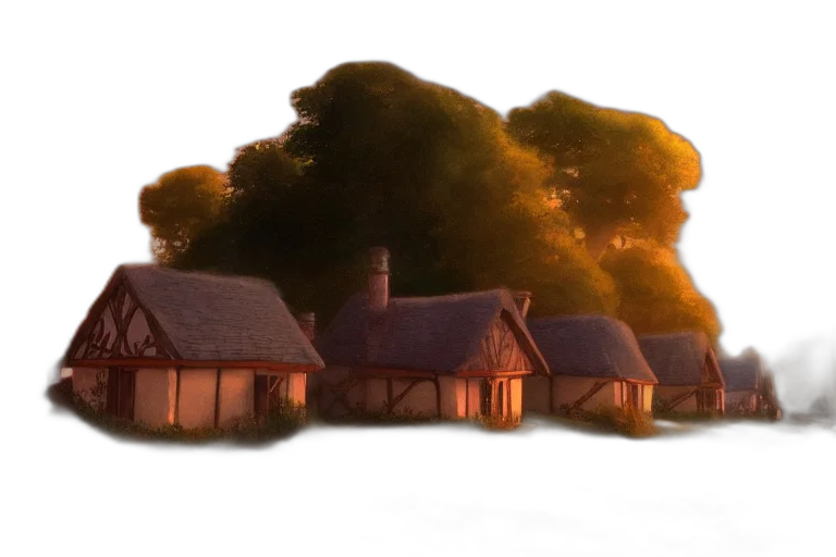 building, tree, 3d render, photorealistic transparent PNG cut-out