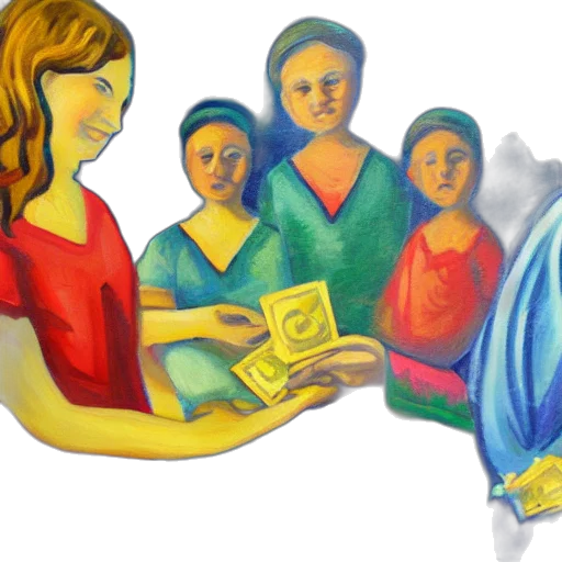 oil painting, logo, giving, money, oil, painting transparent PNG cut-out