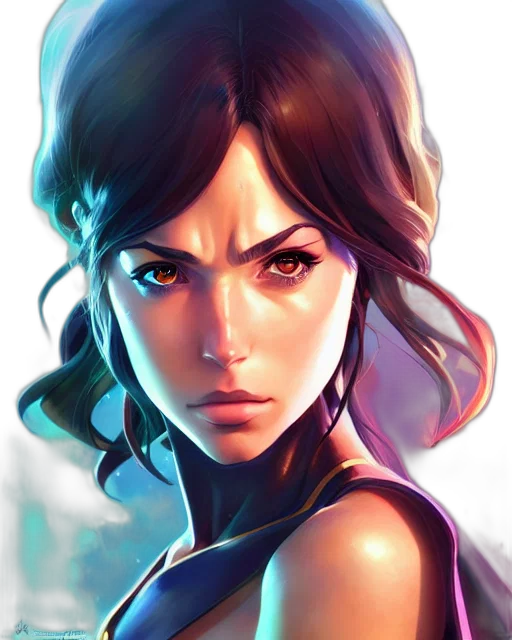 face, fantasy art, comic book art, concept art, photorealistic, neon lights, blue, colorful transparent PNG cut-out