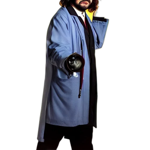 staff, jacket, robot, concept art, cyberpunk, photorealistic, matt, berry transparent PNG cut-out