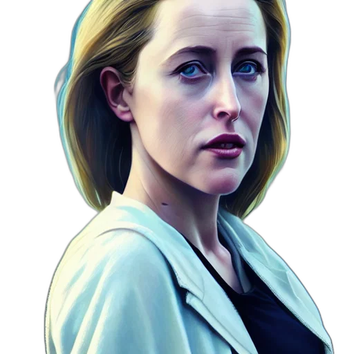 face, jacket, staff, photorealistic transparent PNG cut-out