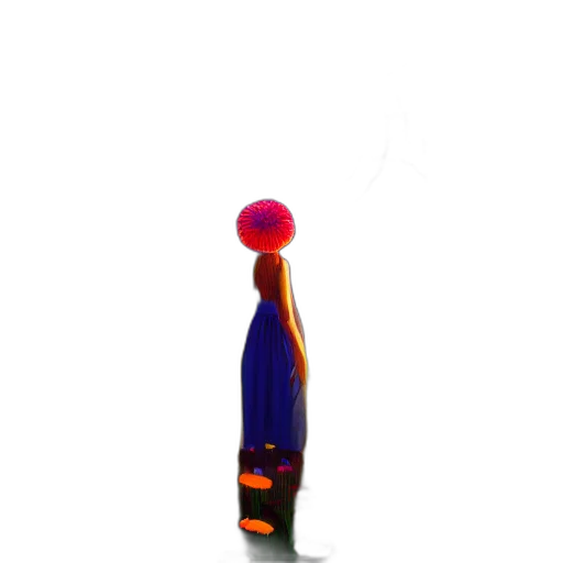 bottle, staff, dress, umbrella, 3d render, concept art, photorealistic, pixel art transparent PNG cut-out